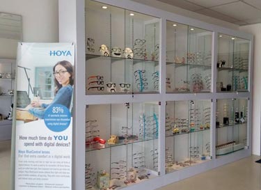 Interior of CK Optometrist Consultant optical shop in Penang