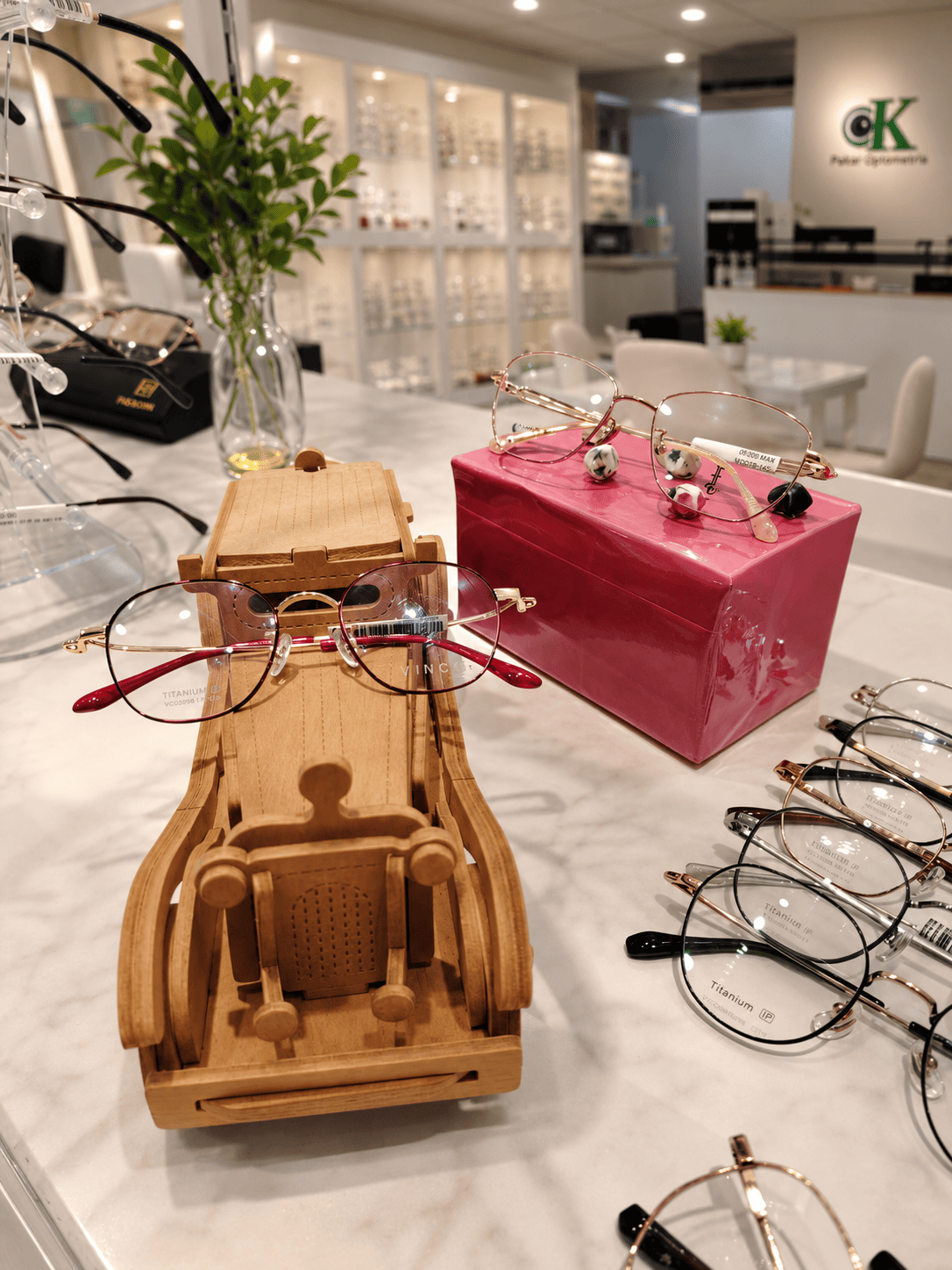 Customer eyewear fitting at CK Optometrist Consultant